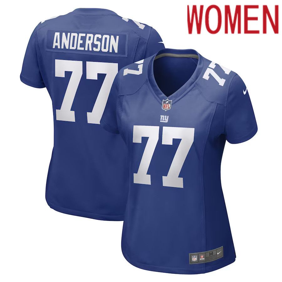 Women New York Giants #77 Jack Anderson Nike Royal Game Player NFL Jersey